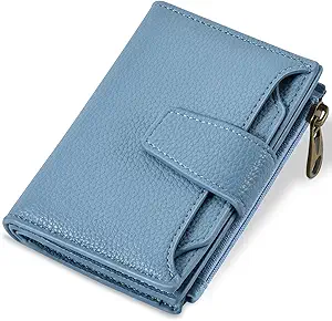 Suzaleis Leather Wallet for Women – Bifold, Compact, Zipper Coin Pocket